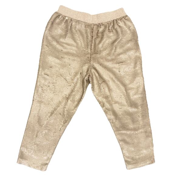 Anthropologie Women’s Gold Fish Scale Joggers in Size LP - Picture 3 of 8